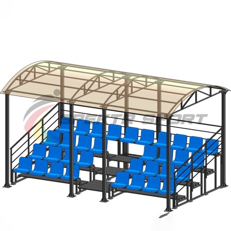 Купить Трибуна для зрителей 4 ряда на 34 места с навесом и перилами в Бердске 